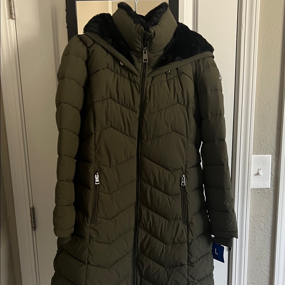 Andrew Marc Dark Green Puffer Jacket